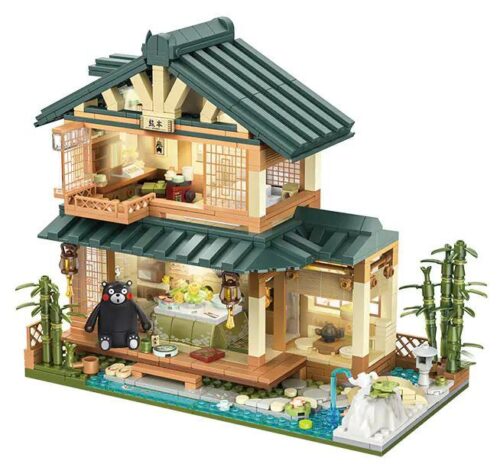 bộ lắp ghép Ngôi nhà Nhật Bản Kumamon inbrixx 880018 có đèn LED, mô hình nhà Nhật Bản cho bé gái 6 tuổi, giá tốt