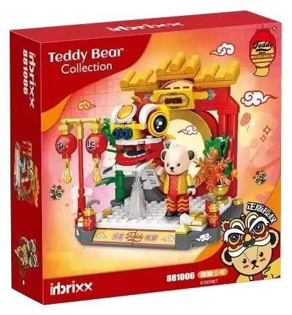 bộ lắp ghép Gấu Teddy Múa Lân inbrixx 881006, đồ chơi lắp ráp cho Con trai 8 tuổi, mô hình lễ hội sắc màu, giá tốt.