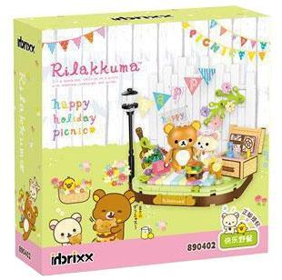 Hộp sản phẩm bộ lắp ghép inbrixx 890402 chủ đề Rilakkuma đi dã ngoại, món quà giá rẻ cho bé gái 6 tuổi.