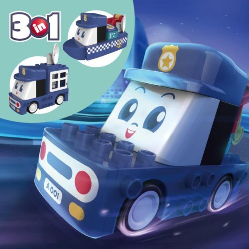 Bộ lắp ghép Xe Cảnh Sát Biến Hình JAKI BT0002-1 3in1, đồ chơi giáo dục cho bé trai 2 tuổi, giá tốt.