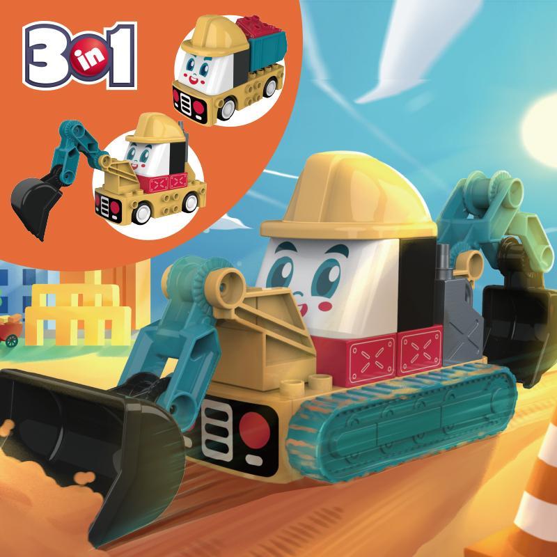 Bộ đồ chơi Xe công trình JAKI BT0002-3 23 mảnh ghép, đồ chơi giáo dục cho bé trai 1 tuổi, giá tốt, giúp phát triển tư duy sáng tạo.