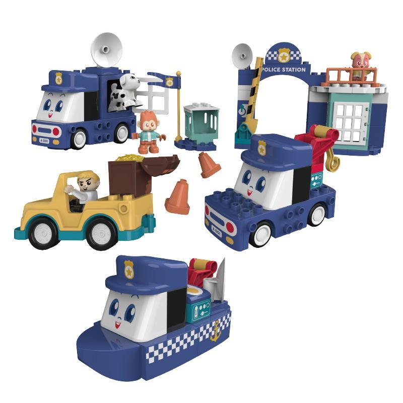 Bộ đồ chơi Đội Xe Cảnh Sát Lốc Xoáy JAKI BT0003-1, đồ chơi giáo dục cho bé 1 tuổi, giá tốt