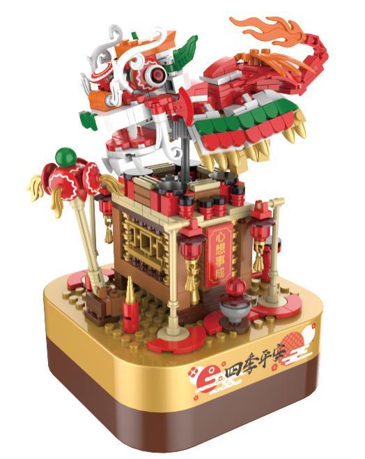 Bộ lắp ghép JAKI JK1301 Hộp Nhạc Sư Tử Múa với 480 mảnh ghép, món đồ chơi giáo dục sáng tạo cho cả con trai và con gái 8 tuổi, giá tốt.