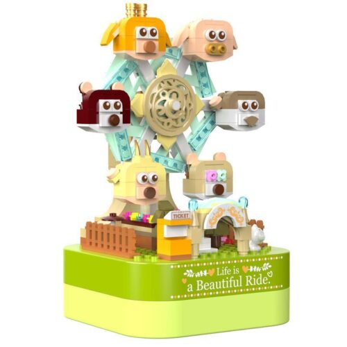 bộ đồ chơi Hộp nhạc Vòng quay thú cưng JAKI JK1601, đồ chơi lắp ráp JAKI JK1601, Hộp nhạc Vòng quay thú cưng cho bé gái 6 tuổi, giá tốt