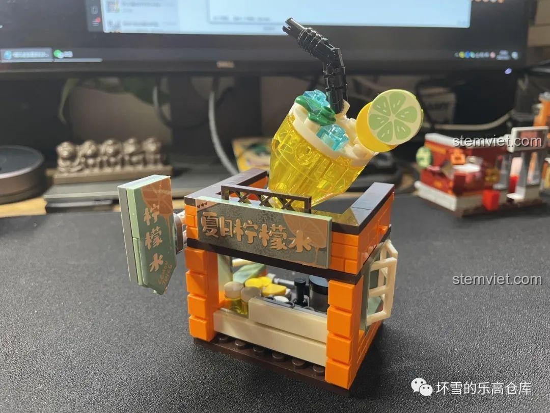 Mô hình cửa hàng Đậu Phụ Thối Nam Khẩu JAKI JK2131, với biển hiệu độc đáo, bộ lắp ghép Phố cổ Trường Sa mang đến trải nghiệm chân thực.