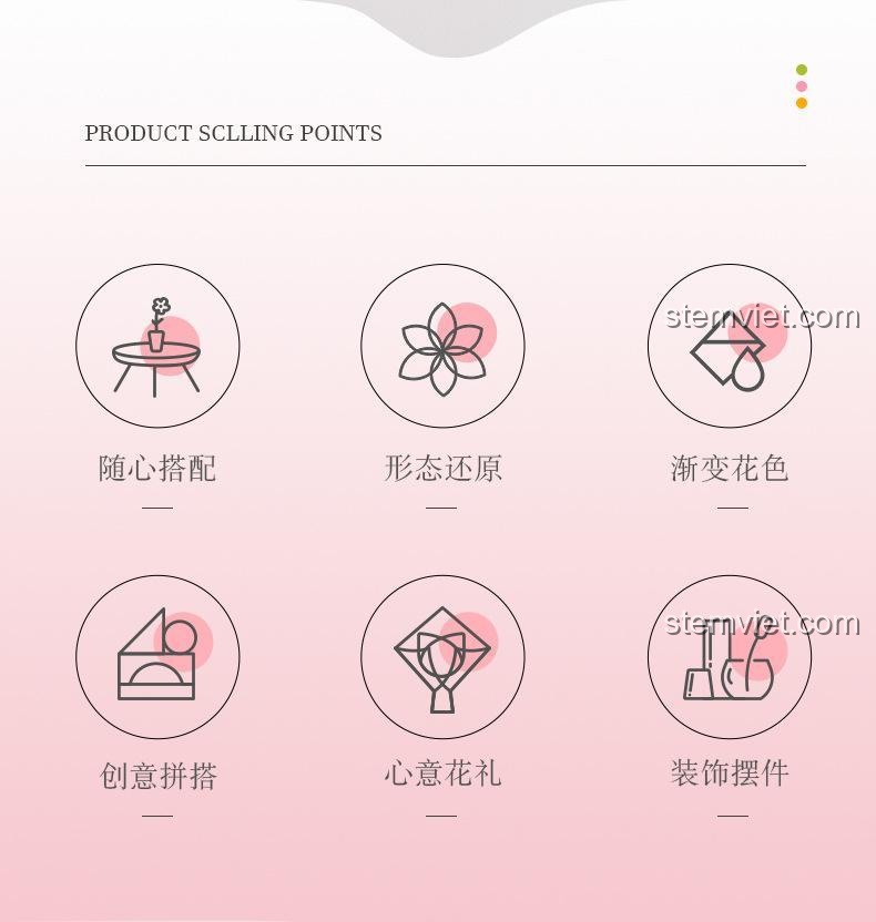 Các điểm nổi bật của bộ lắp ghép hoa Bách Hợp Sớm Xuân JAKI JK26101: tùy chỉnh, tái tạo hình thái, màu sắc chuyển đổi, sáng tạo, quà tặng ý nghĩa, trang trí.