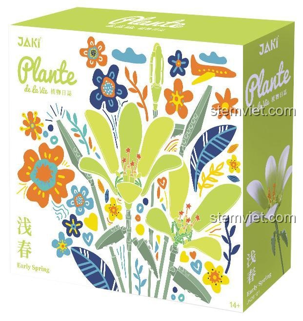 Hộp bộ đồ chơi lắp ráp hoa Bách Hợp Sớm Xuân JAKI JK26101, thiết kế đẹp mắt, phù hợp làm quà tặng tiết kiệm.