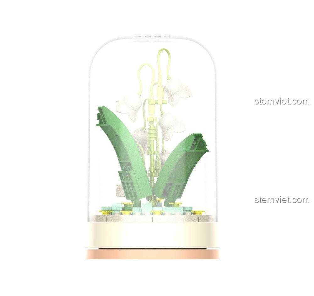 JAKI JK2678 hộp nhạc hoa linh lan, đồ chơi xây dựng hoa bất tử, thiết kế độc đáo, quà tặng ý nghĩa.