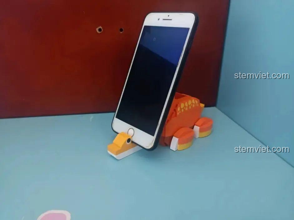 Khủng long Brachiosaurus JK5106 làm giá đỡ điện thoại theo chiều ngang, ổn định, chắc chắn, phù hợp bé trai bé gái.