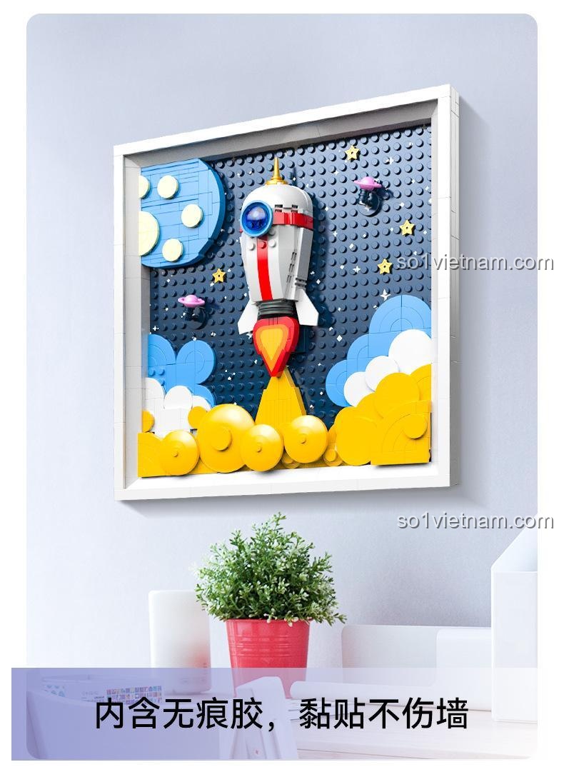 Tranh 3D JAKI JK5306 Viễn Chinh Tinh Cầu treo tường với móc treo đi kèm, dễ dàng trang trí phòng khách, phòng ngủ, tạo điểm nhấn