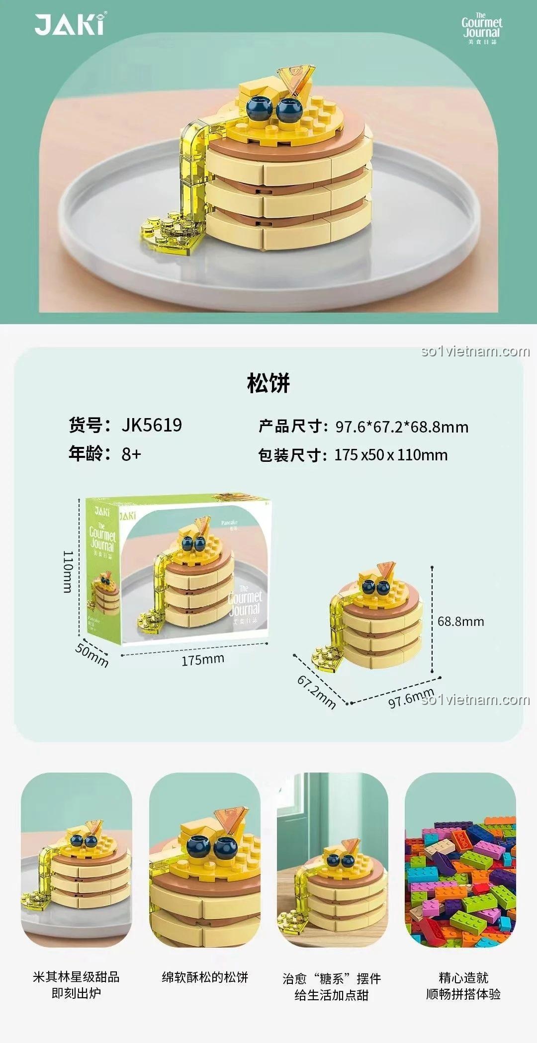 Mô hình Bánh kếp JAKI JK5619 và hộp sản phẩm