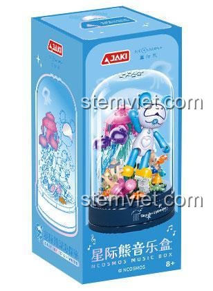 Hộp sản phẩm bộ lắp ghép Hộp Nhạc Gấu Phi Hành Gia JK6255 của JAKI, món quà giá tốt cho bé gái.