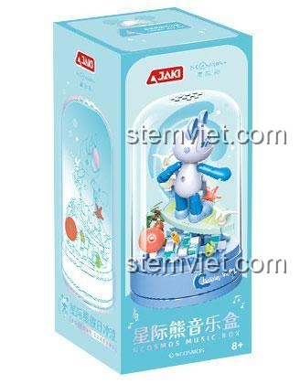 bộ lắp ghép Hộp Nhạc Gấu Vũ Trụ JAKI JK6257 cho bé gái 8 tuổi, mô hình gấu lướt sóng dễ thương giá rẻ