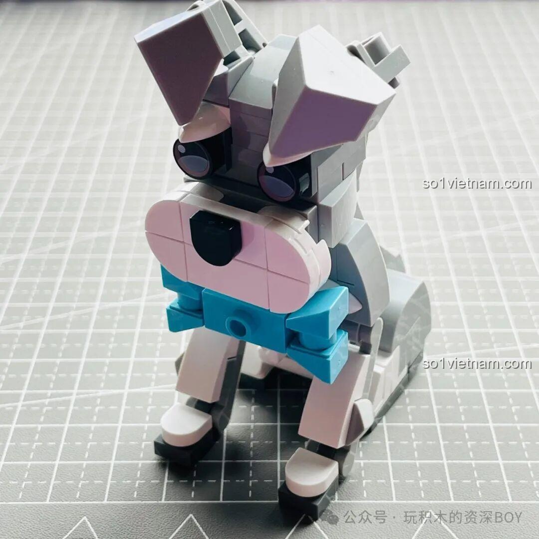 Phần mũi và miệng của mô hình chó Schnauzer JAKI JK8130 được hoàn thiện, tạo nên gương mặt ngây thơ.