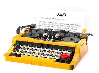Bộ lắp ghép Máy Đánh Chữ Cổ Điển JAKI JK8216, mô hình retro cho người 8 tuổi, giá rẻ.
