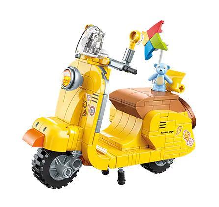 Mô hình hoàn chỉnh bộ lắp ghép Xe Tay Ga Gấu Con JAKI JK8309, đồ chơi mô hình Mô tô gấu con, đồ chơi cho bé trai 8 tuổi, chất lượng cao, giá tốt