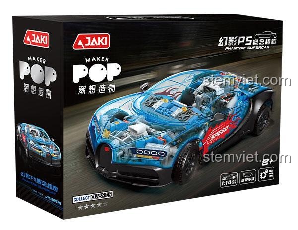 Hộp sản phẩm bộ lắp ráp JAKI JK8808 Siêu xe Khái Niệm Phantom, đồ chơi mô hình siêu xe, quà tặng bé trai 8 tuổi