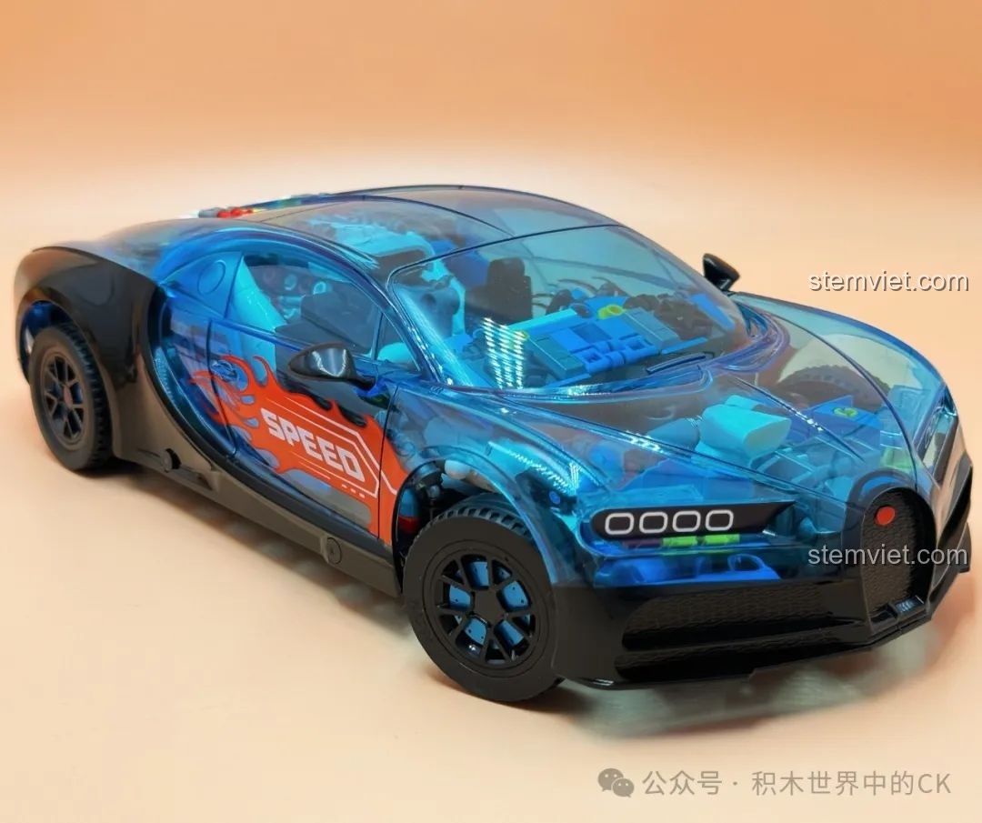 Cận cảnh phía trước của mô hình Siêu Xe Khái Niệm Phantom JAKI JK8808, với đèn pha LED và lưới tản nhiệt đặc trưng.