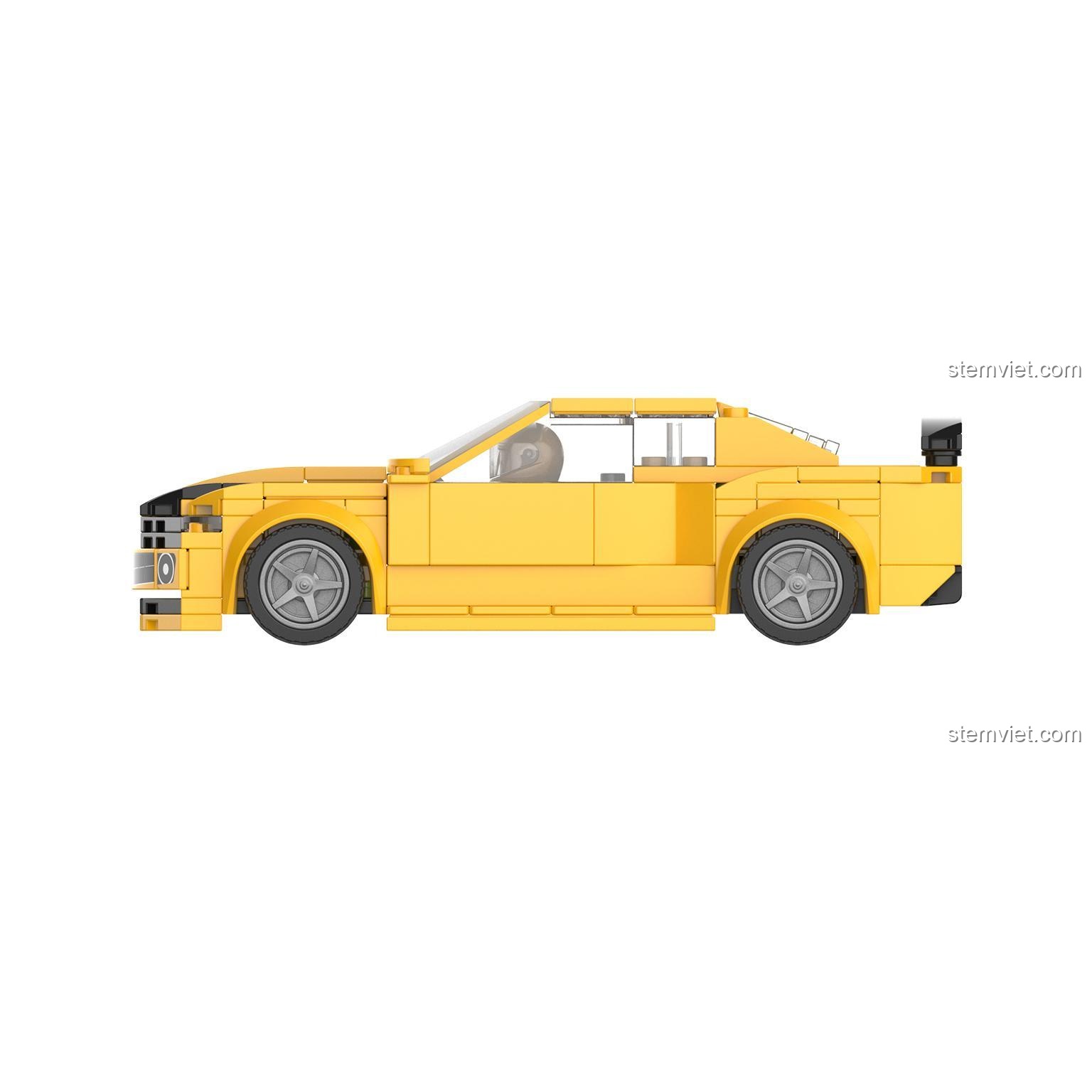 Mô hình JAKI JK9026 Xe Chevrolet Camaro Vàng nhìn từ bên hông đối diện, chi tiết bánh xe