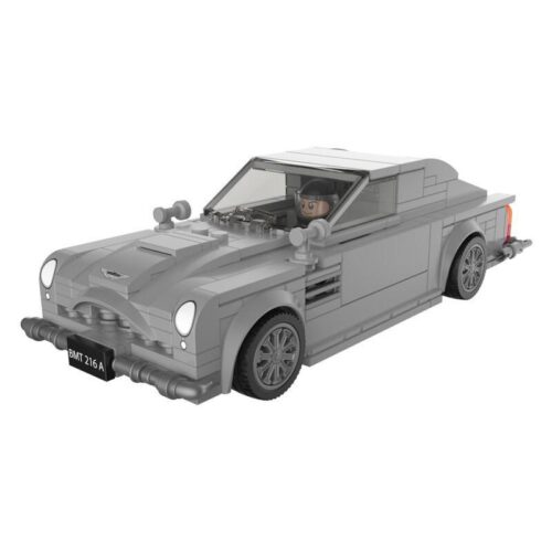 Bộ đồ chơi Aston Martin DB5 JAKI JK9027 cho bé trai 6 tuổi, mô hình siêu xe cổ điển màu xám với động cơ kéo lùi, giá tốt