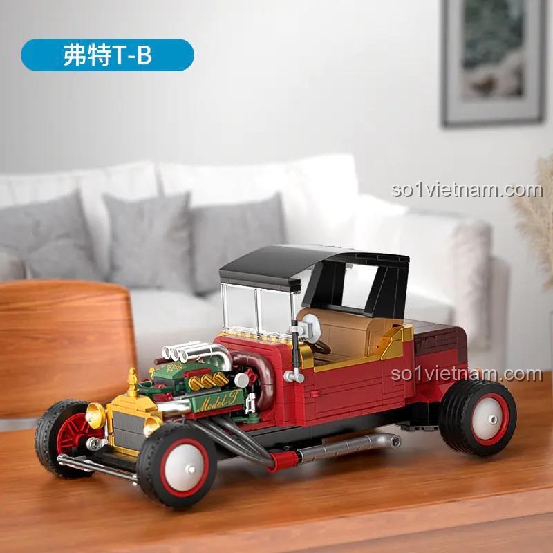 Bộ lắp ghép Xe cổ Ford Model T JAKI JK9080, mô hình trang trí phong cách cổ điển cho bé trai 8 tuổi
