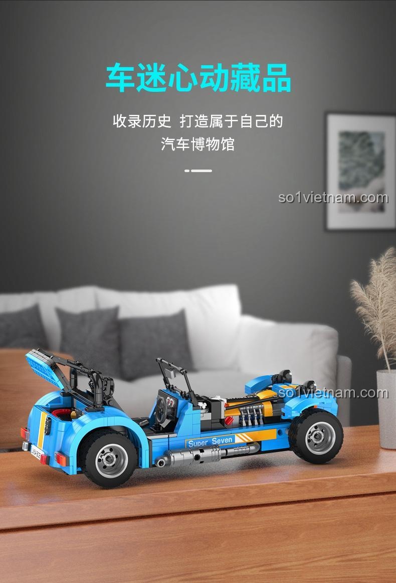 Bộ lắp ghép JAKI Ford Model T JK9080 có cửa và cốp mở được, đồ chơi mô hình xe cổ điển cho bé trai 8 tuổi