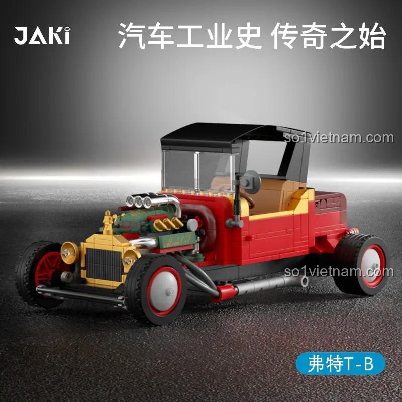 Đồ chơi mô hình JAKI JK9080 Xe Ford Model T, mô hình xe cổ điển huyền thoại tái sinh cho bé trai 8 tuổi