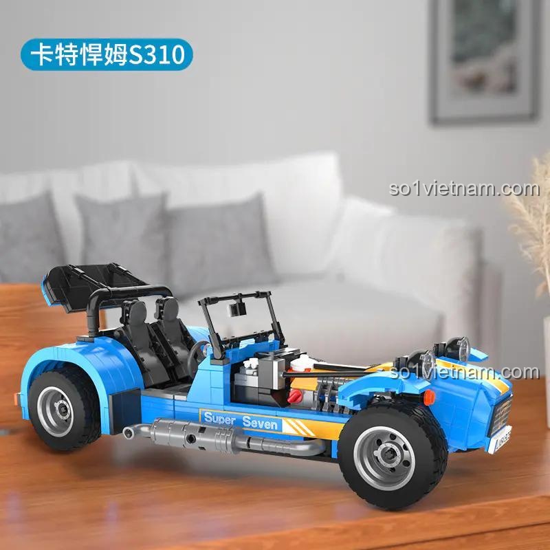 Mô hình xe đua Caterham Seven 310 JAKI JK9081, bộ lắp ráp chất lượng cao cho bé trai 8 tuổi