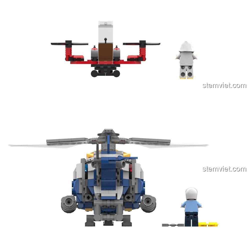 Chi tiết trực thăng cảnh sát trong bộ đồ chơi City Guardians JAKI JK9125
