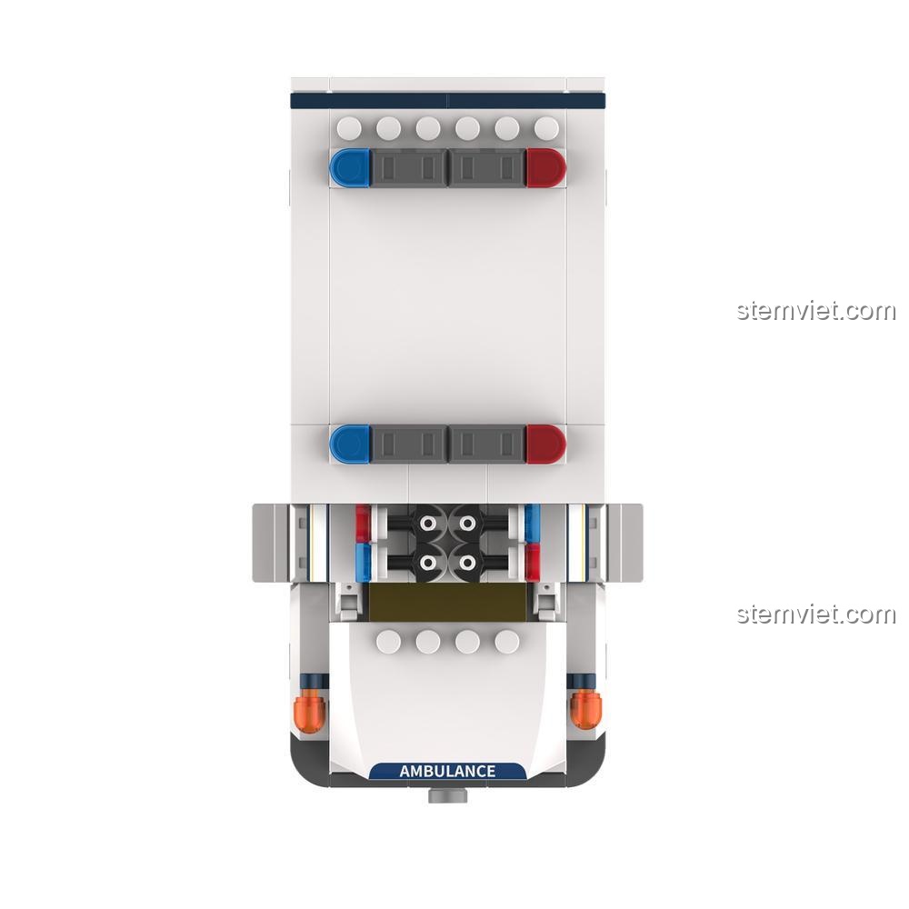 Mô hình Xe Cứu Thương JAKI JK9211 nhìn từ trên xuống, bộ đồ chơi lắp ráp xe cấp cứu, JAKI JK9211 giá tốt.