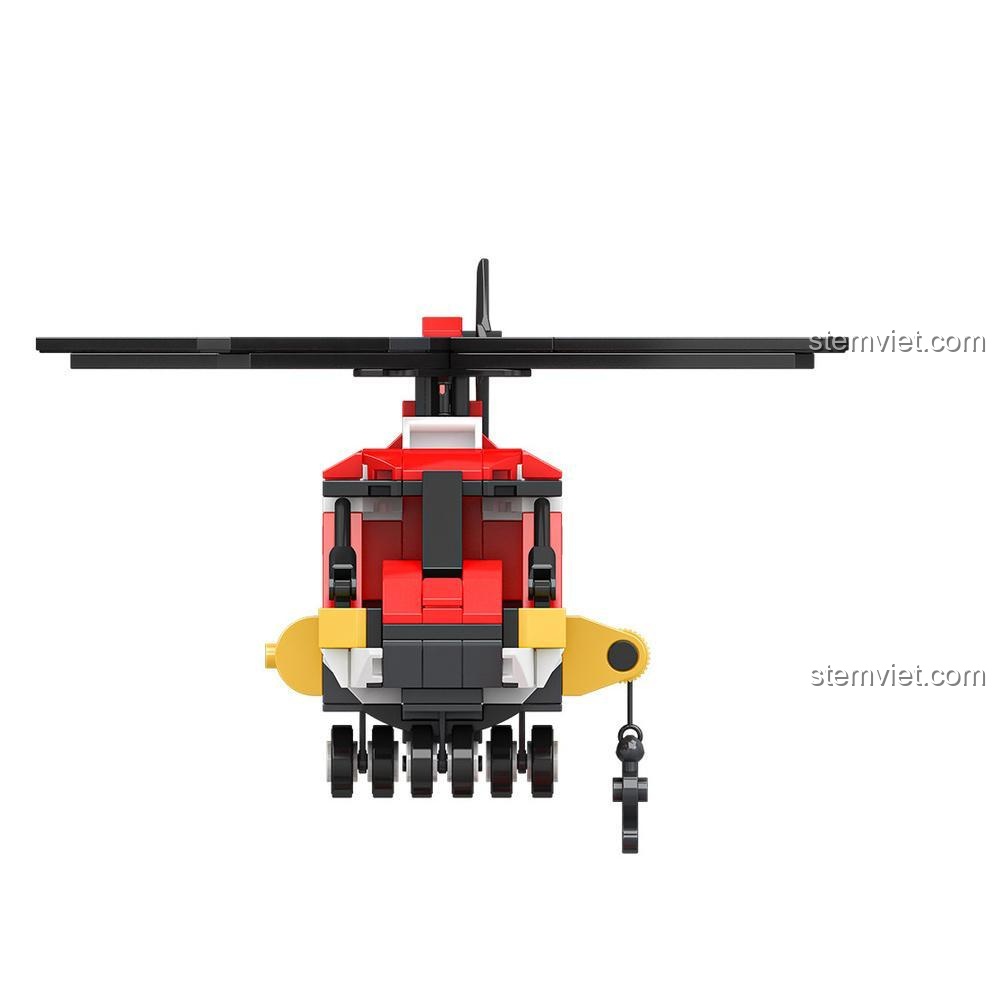 Bộ đồ chơi JAKI JK9220 Trực thăng cứu hỏa, đồ chơi mô hình cho bé trai 8 tuổi, chi tiết chân thực.