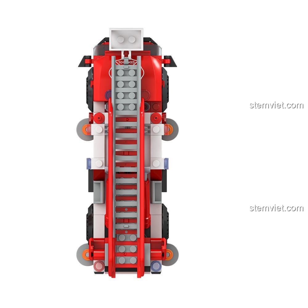 Đồ chơi xây dựng Xe cứu hỏa JAKI JK9221, mô hình xe thang cứu hỏa, phát triển kỹ năng cho bé trai 8 tuổi