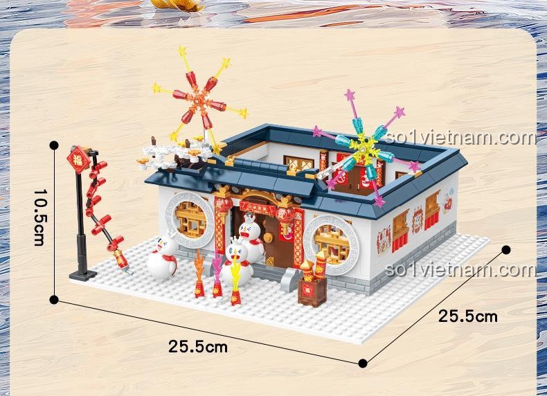 Chi tiết bộ đồ chơi lắp ráp mô hình Tuyết Vương đón Tết JAKI XWZB-22026