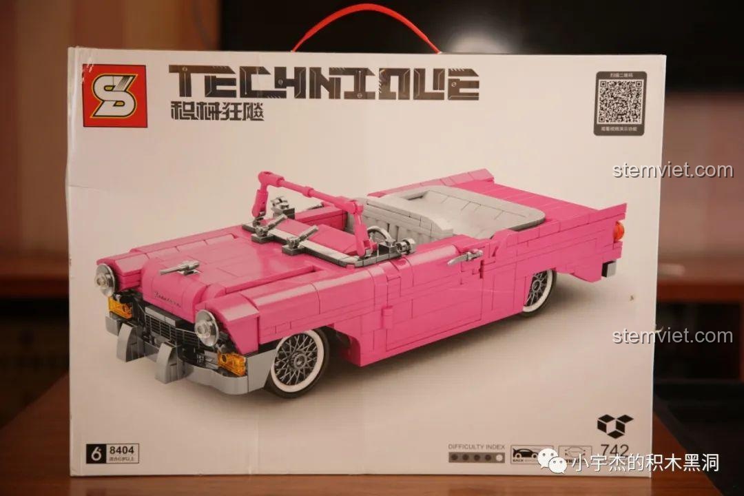 Hộp đồ chơi lắp ráp JiaZhi 8404 Xe Chevrolet Mui Trần Hồng Cổ Điển 742 mảnh, thiết kế đẹp mắt, thu hút mọi ánh nhìn.