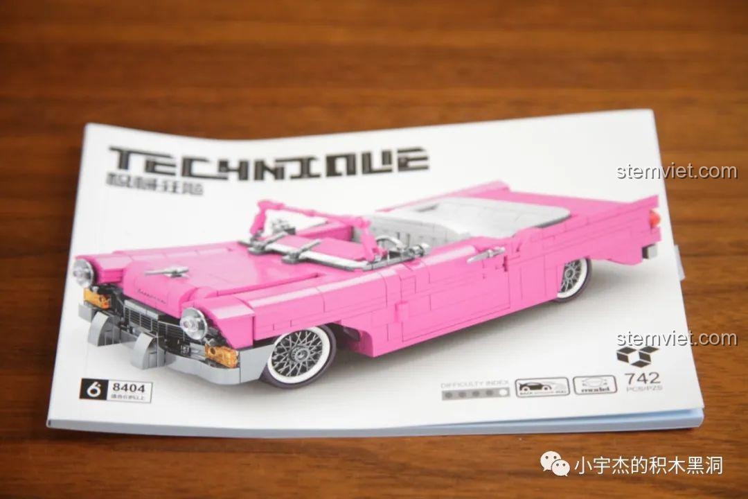 Sách hướng dẫn lắp ráp của bộ JiaZhi 8404 Xe Chevrolet Mui Trần Hồng Cổ Điển, rõ ràng và dễ hiểu.