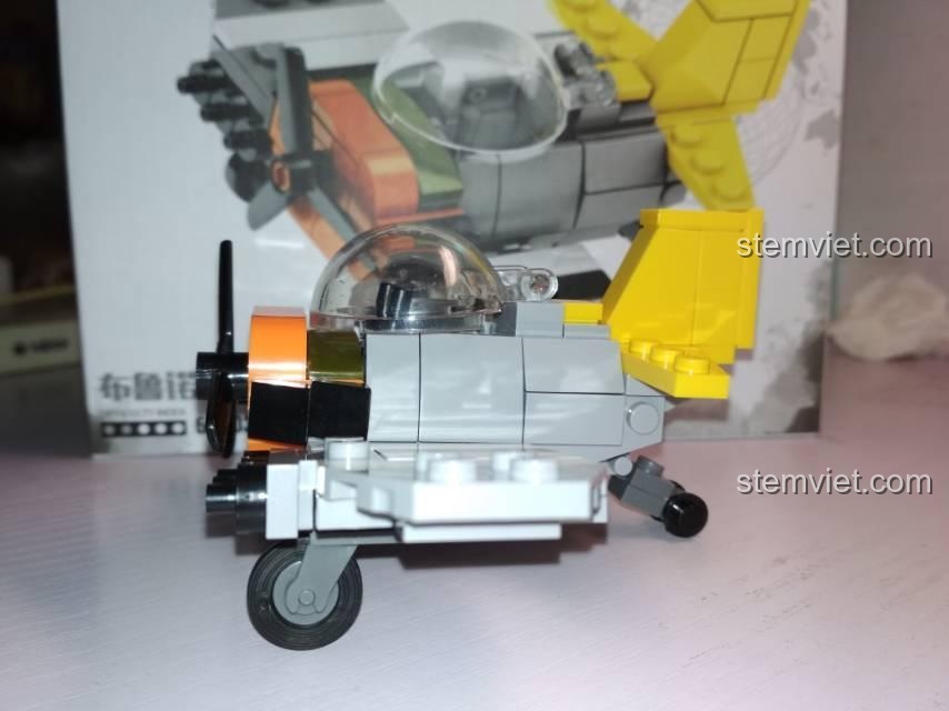 Bộ lắp ghép JIAZHI 0301B máy bay chiến đấu Q-bản, mô hình máy bay quân sự, ảnh review người dùng chụp