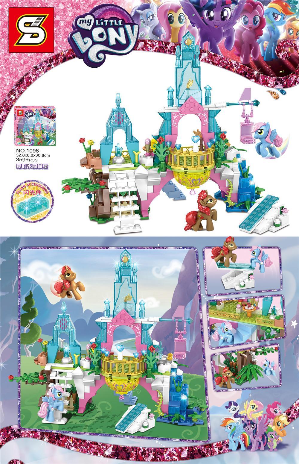Bộ lắp ghép Lâu đài Pha lê Tình yêu My Little Pony JIAZHI SY Block 1096 với 359 mảnh ghép, chi tiết lấp lánh, dành cho bé gái 6 tuổi, giá tốt