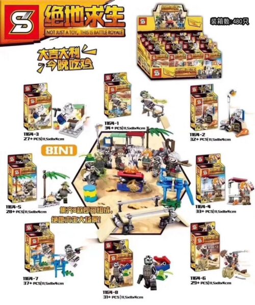 Bộ đồ chơi PUBG JIAZHI SY 1164-8 Minifigure Cảnh Nhỏ 8 Kiểu, phù hợp bé trai 6 tuổi, giá tốt.