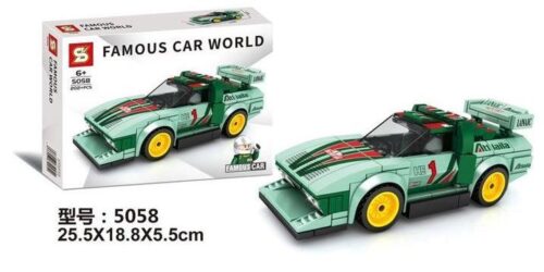 Bộ lắp ráp Xe đua Lancia Stratos HF JIAZHI SY 5058 hộp sản phẩm, đồ chơi mô hình xe đua màu xanh lá, đỏ, trắng cho con trai 6 tuổi, giá tốt.