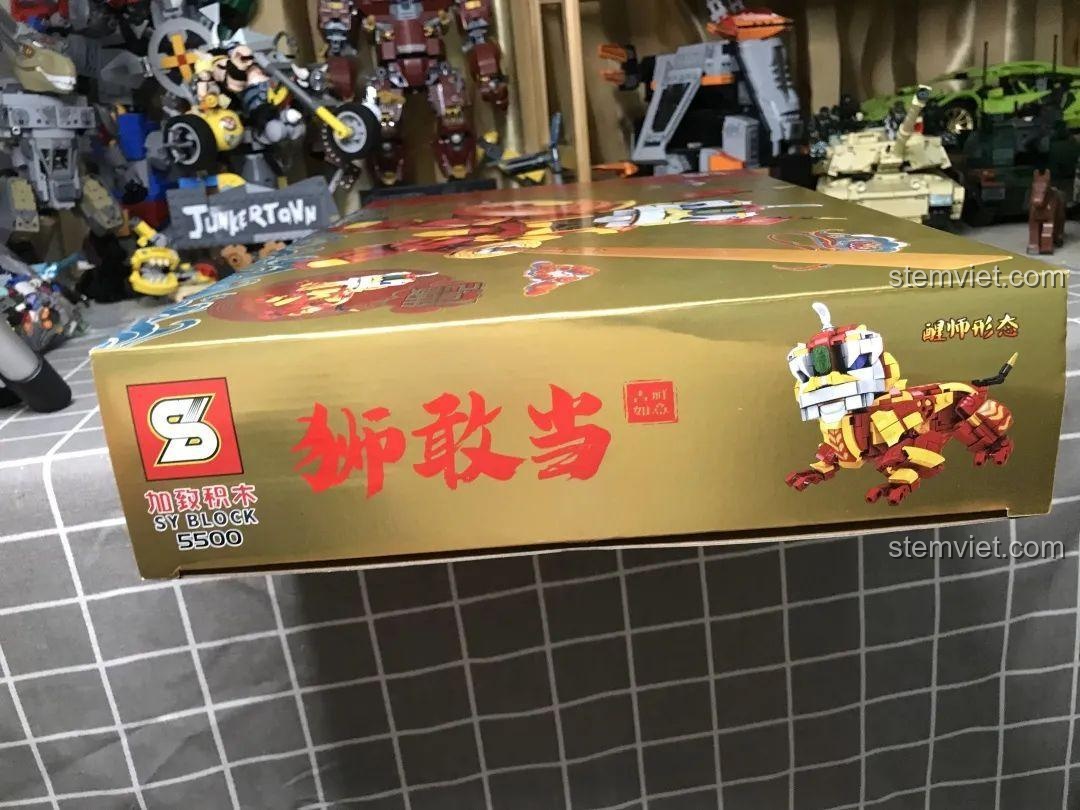 Hộp set đồ chơi Robot May Mắn JIAZHI SY 5500, thể hiện hình dạng sư tử, bộ lắp ghép Mech May Mắn độc đáo, phù hợp cho con trai 6 tuổi.