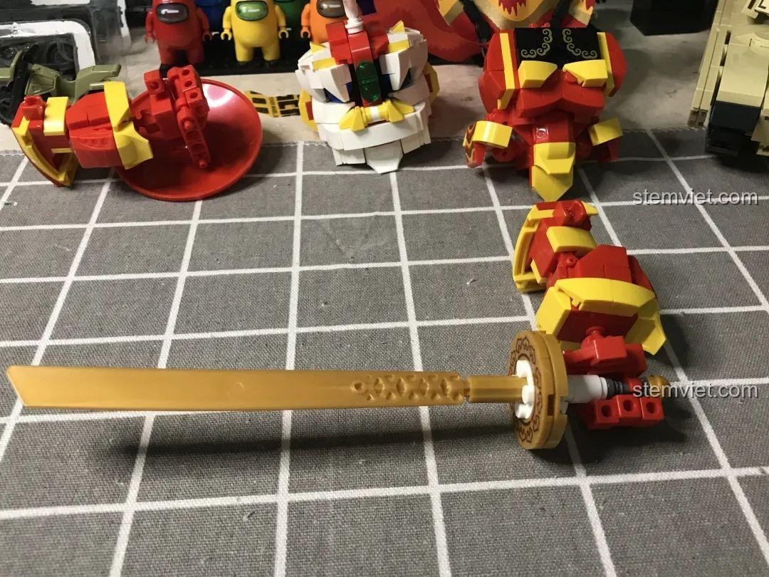Thanh kiếm của bộ lắp ghép Robot Phong Thủy, đồ chơi xây dựng Mech Phong Thủy, chi tiết in sẵn đẹp mắt.