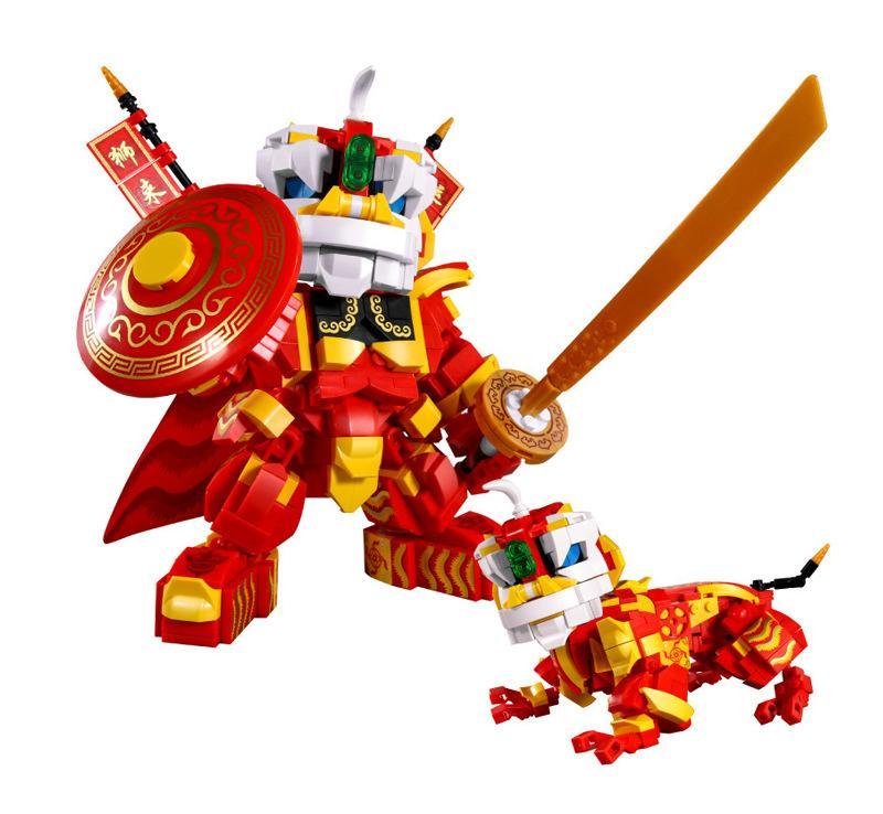 bộ đồ chơi Robot Vũ Sư JIAZHI SY 5500 biến hình 2 trong 1, mô hình Mech và Linh Vật, đồ chơi lắp ráp Robot Phong Thủy cho con trai 6 tuổi, giá tốt.