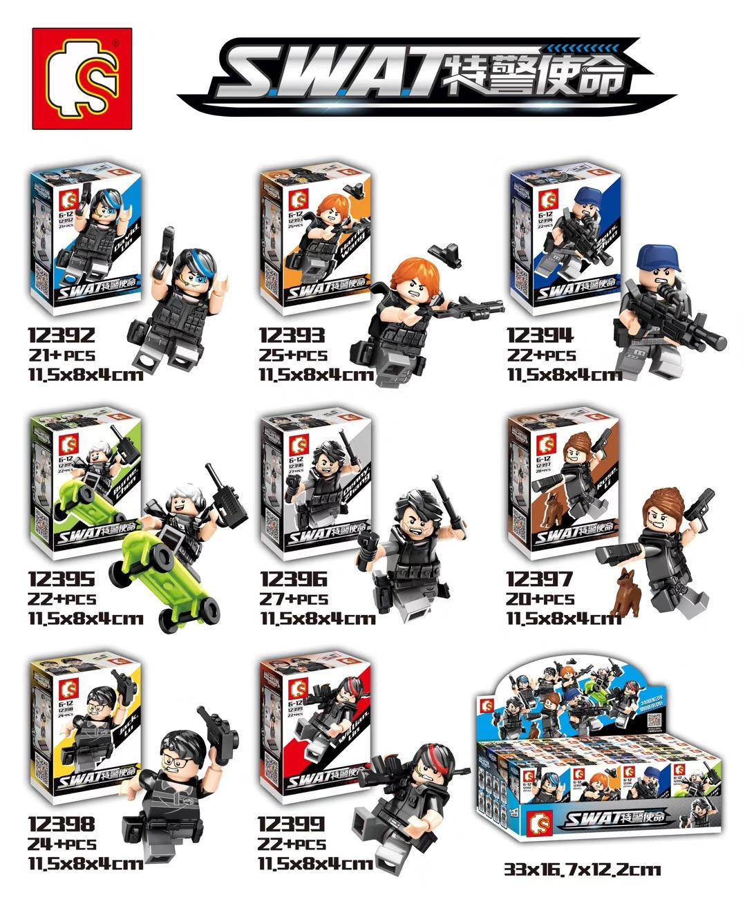 Bộ đồ chơi Đội Đặc Nhiệm SWAT JIAZHI SY Block 12393 gồm 8 minifigure lính đặc nhiệm trang bị đầy đủ, phù hợp bé trai 6 tuổi, giá tốt.
