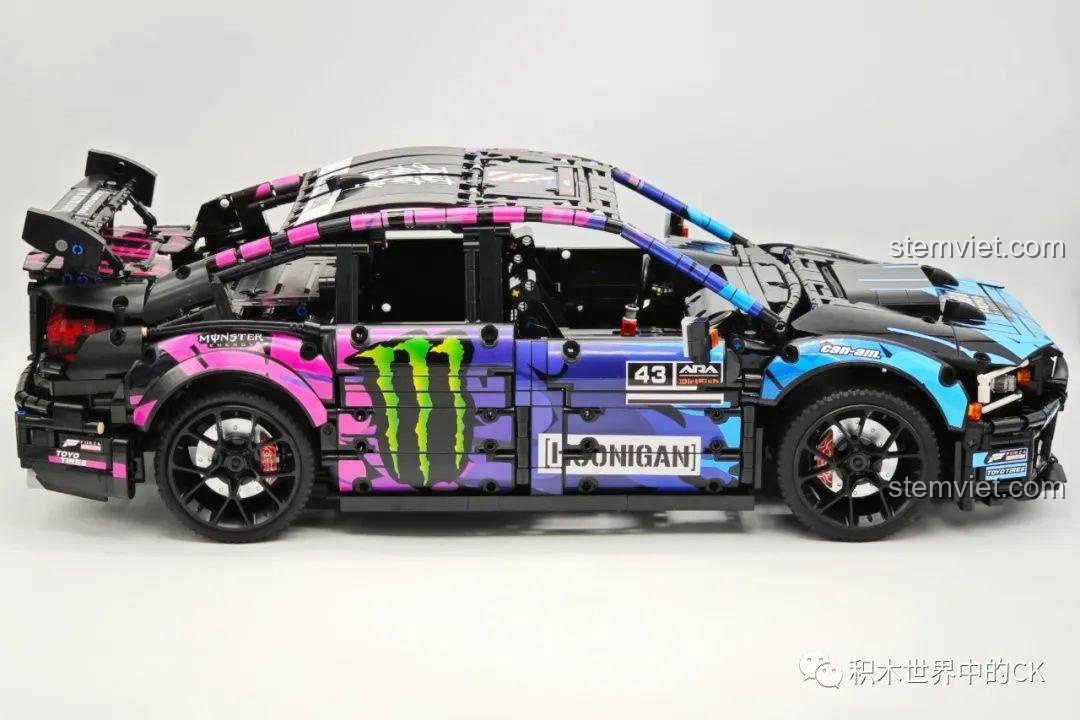 Quá trình lắp ráp các chi tiết phức tạp của mô hình Jie Star 57010 Subaru WRX STI Hoonigan.