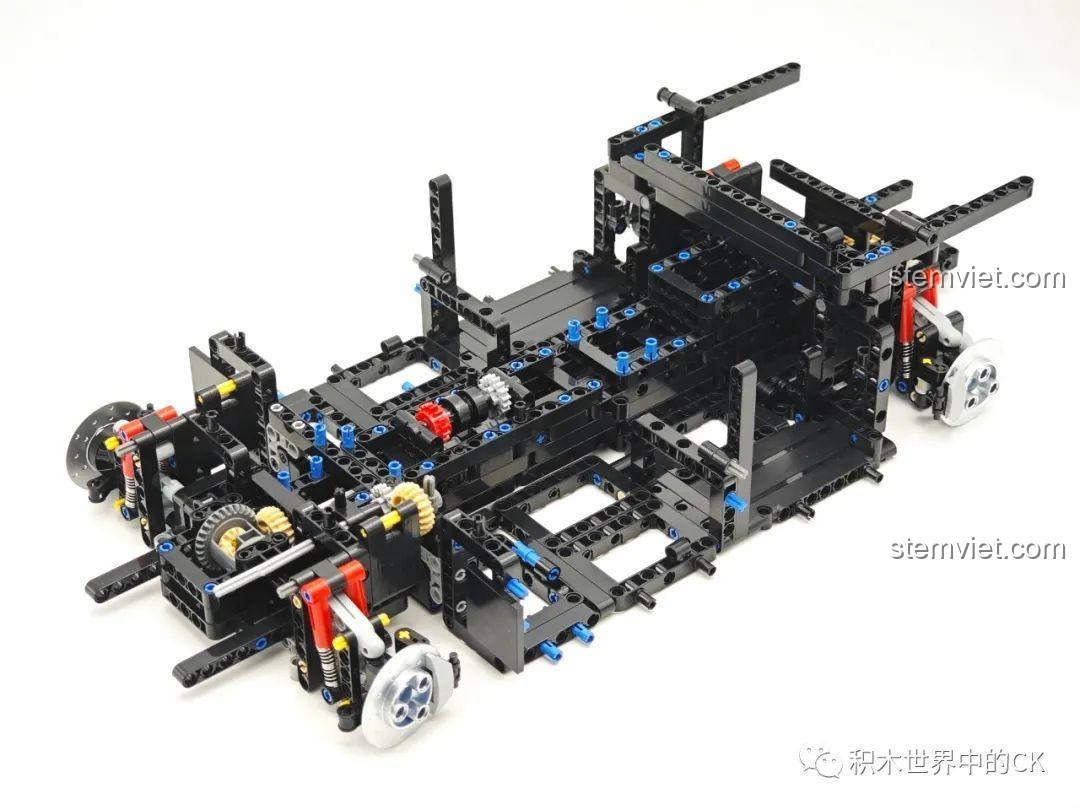 Khung xe gần hoàn thiện của mô hình Jie Star 57010 Subaru WRX STI Hoonigan.