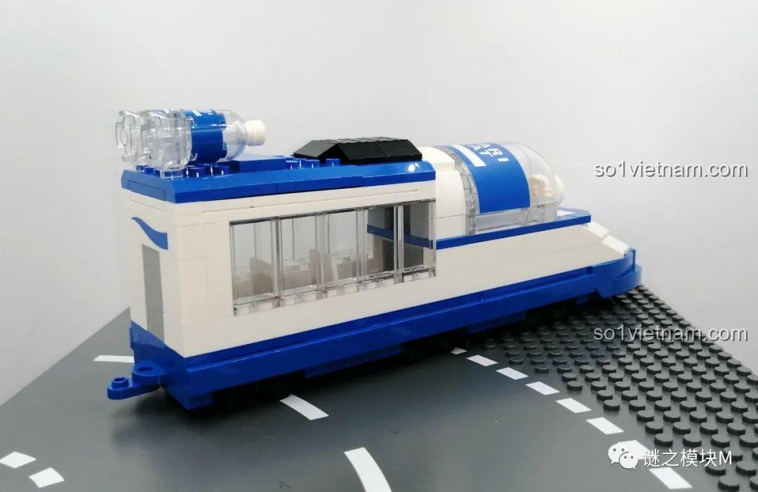 Bộ lắp ghép JIE STAR JS22610, mặt sau mô hình tàu cao tốc Pocari Sweat, đồ chơi mô hình cho bé trai 6 tuổi, chất lượng cao.