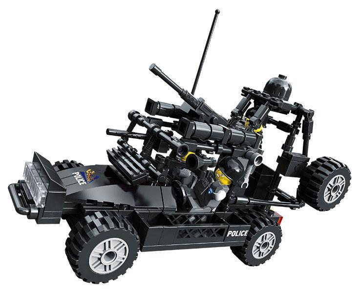 Bộ lắp ghép Xe Buggy Sa Mạc JIESTAR 20043 cho bé trai 6 tuổi, đồ chơi mô hình giá rẻ, trang bị vũ khí hạng nặng.