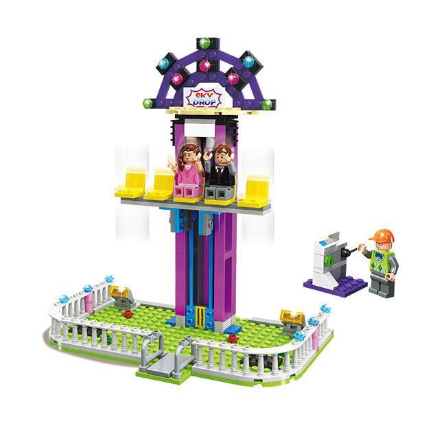 Bộ lắp ghép JIESTAR 20324 Tháp Rơi Tự Do màu sắc tươi sáng, có đèn LED và 3 minifigures, đồ chơi xếp hình cho bé gái 6 tuổi giá tốt.