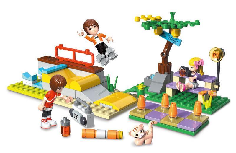 Bộ lắp ghép Công viên trượt ván JIESTAR 20370 cho bé gái 6 tuổi, đồ chơi lắp ráp giá tốt, hộp sản phẩm.