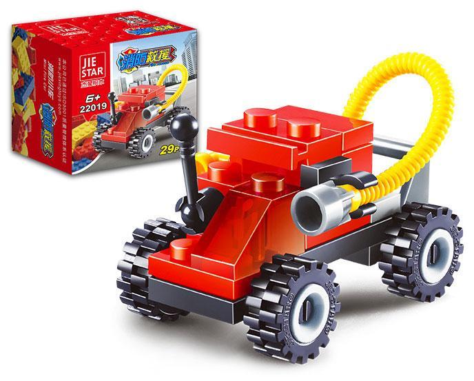 Bộ đồ chơi JIESTAR 22019 Xe Cứu Hỏa Mini giá rẻ, đồ chơi lắp ráp xe chữa cháy nhỏ cho bé trai 6 tuổi, mô hình xe cứu hỏa có vòi phun nước linh hoạt.